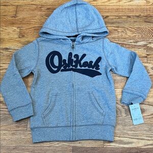 OshKosh B'gosh Kids Blue Logo Gray Hoodie